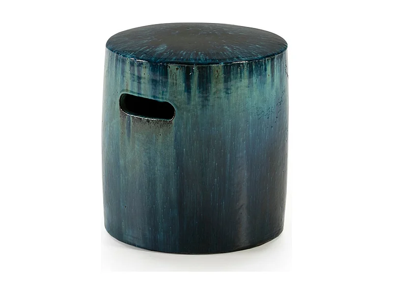 Tabouret bas rond grès vert