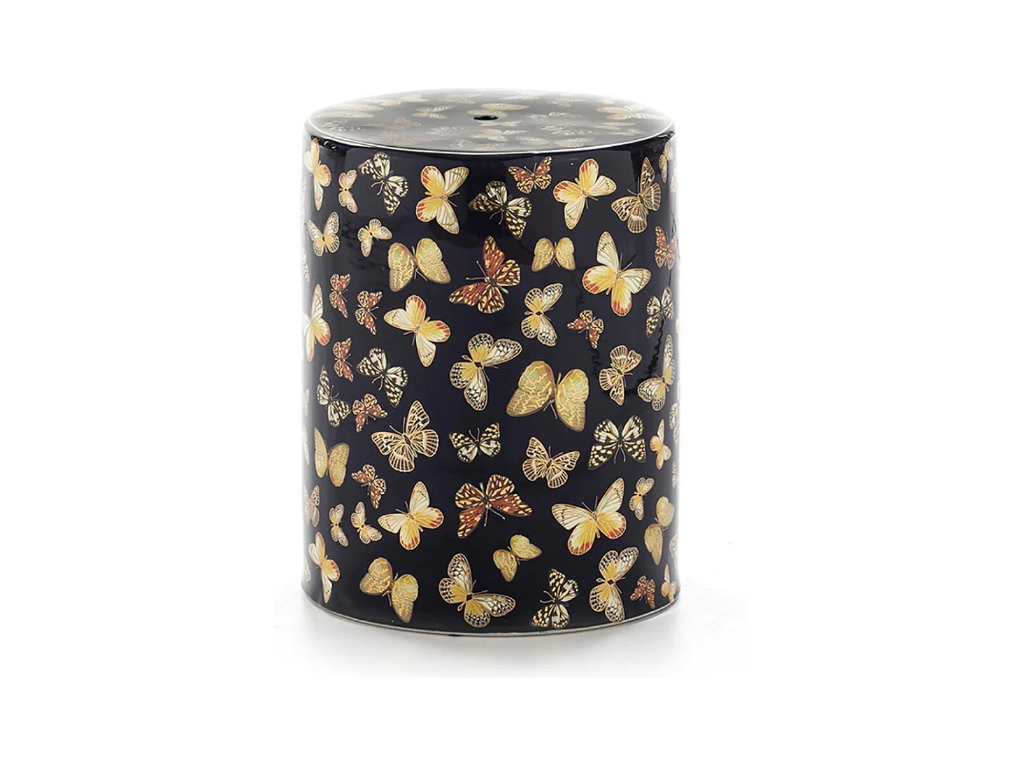 Tabouret bas oriental motifs papillons Ethy