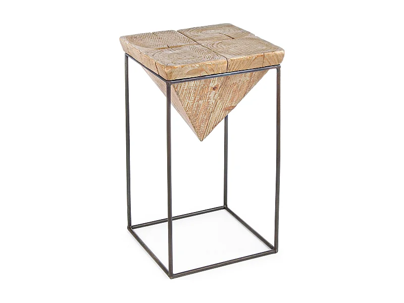 Tabouret haut triangle en acier noir Pimy - Lot de 2