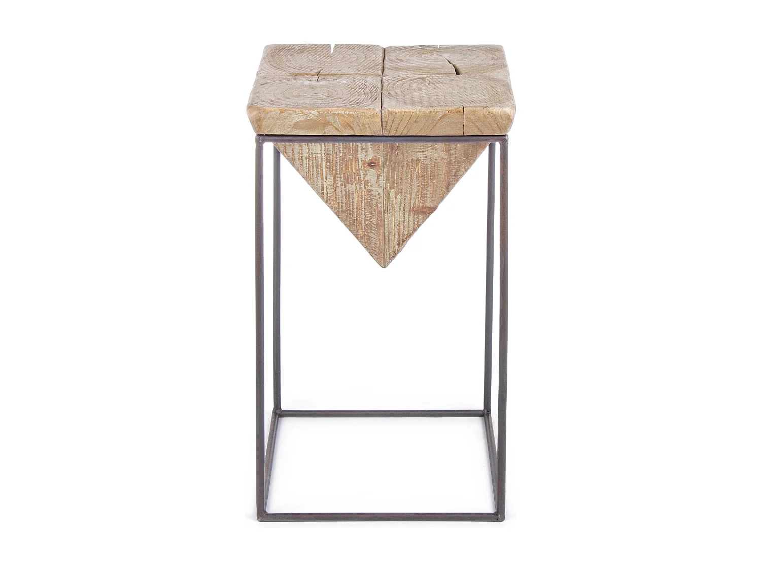 Tabouret haut triangle en acier noir Pimy - Lot de 2
