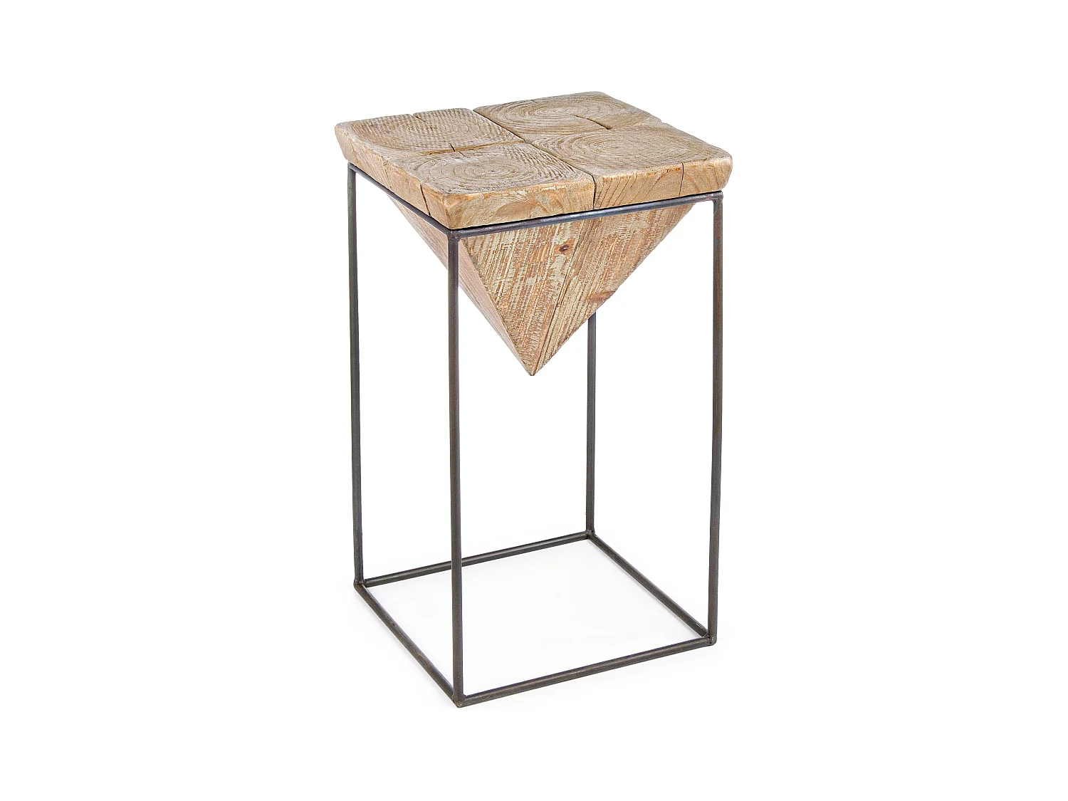 Tabouret haut triangle en acier noir Pimy - Lot de 2