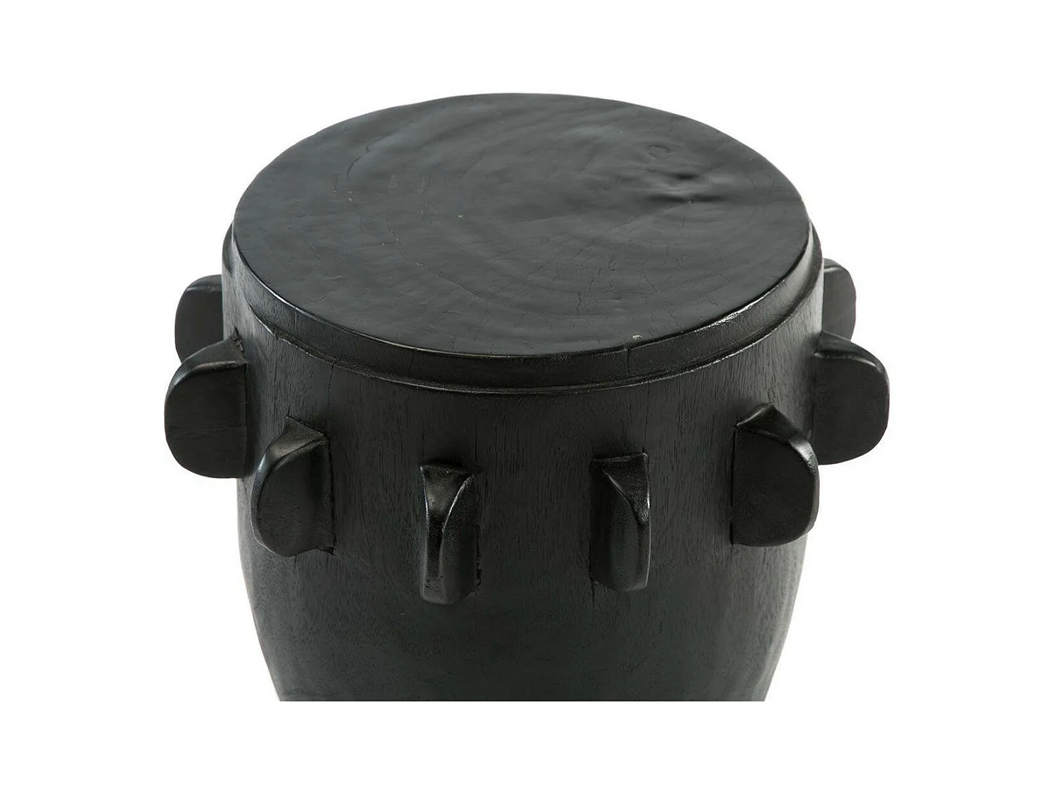 Tabouret rond bois suar massif noir