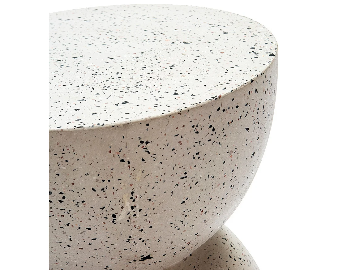 Tabouret bas terrazo blanc Noro