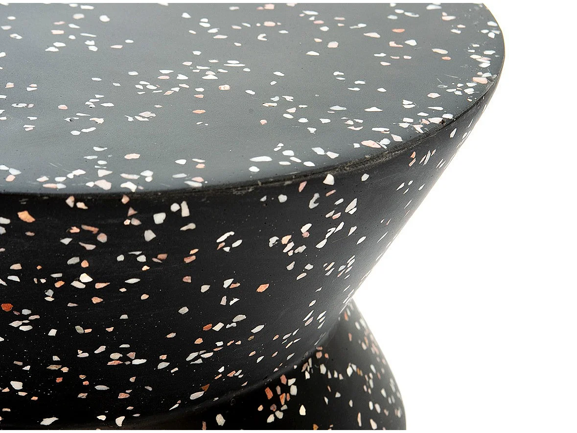Tabouret bas epoxy terrazo noir Manaka