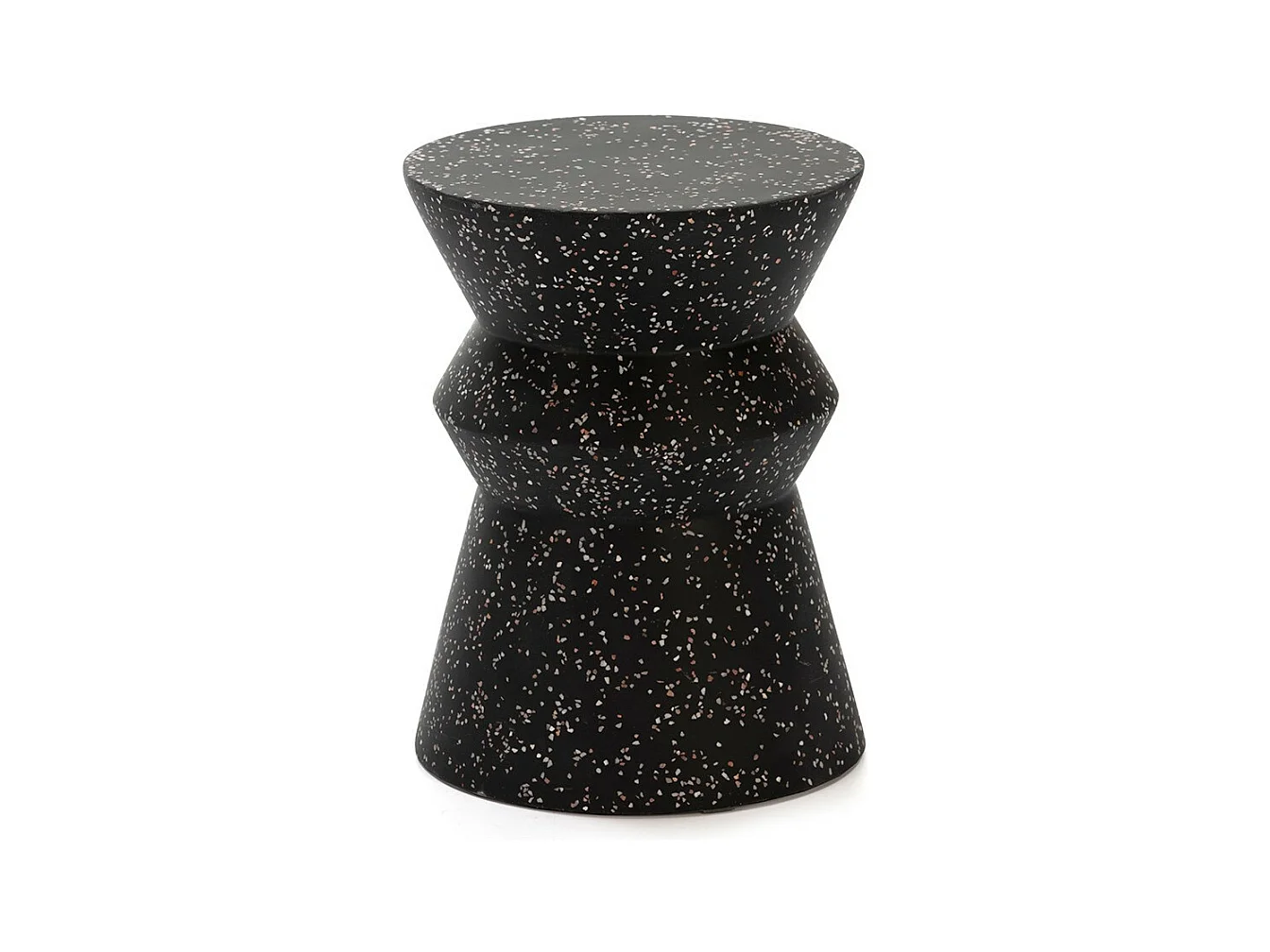 Tabouret bas epoxy terrazo noir Manaka