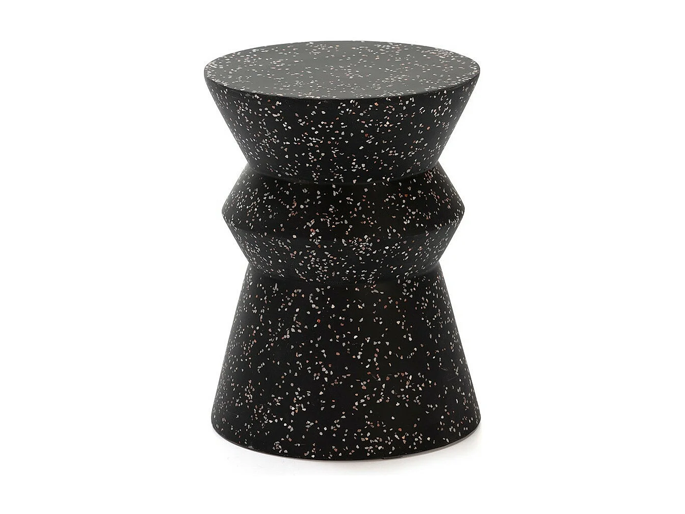 Tabouret bas epoxy terrazo noir Manaka