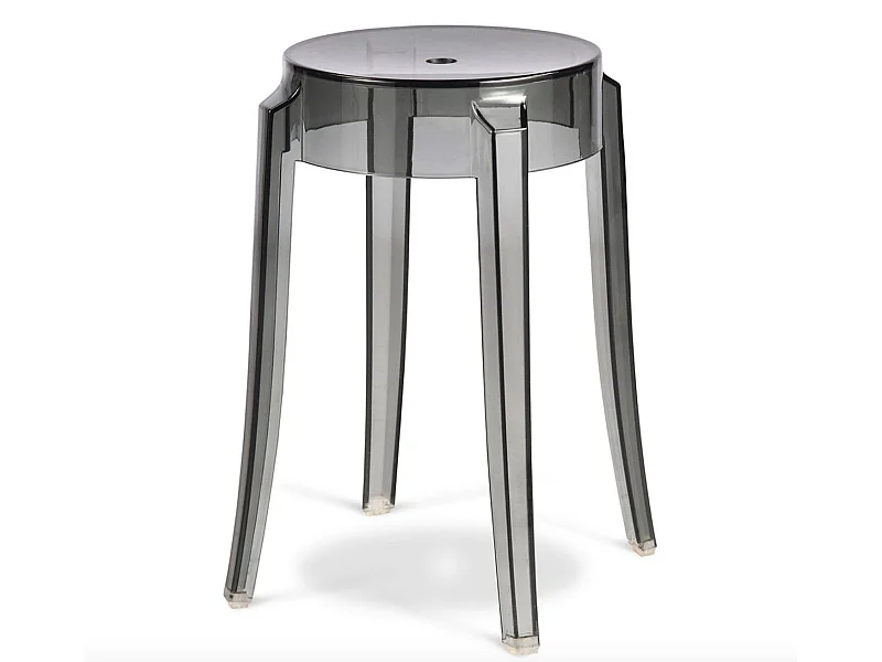 Elisabeth transparant grijze kruk 47 cm