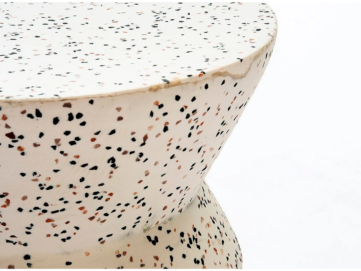 Tabouret bas epoxy terrazo blanc Manaka