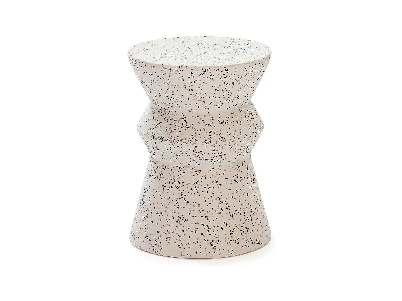 Tabouret bas epoxy terrazo blanc Manaka
