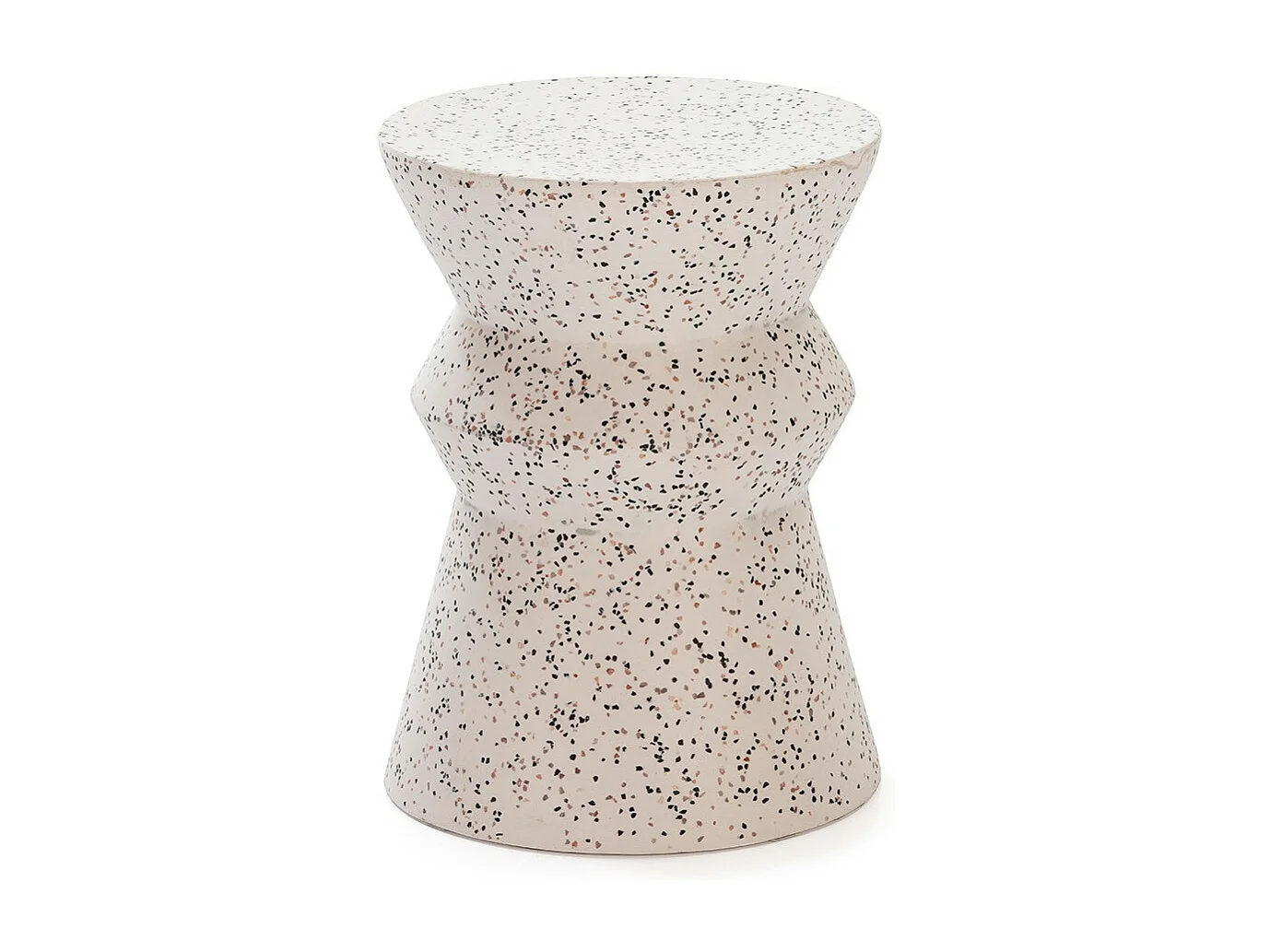 Tabouret bas epoxy terrazo blanc Manaka