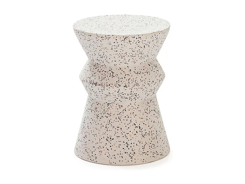 Tabouret bas epoxy terrazo blanc Manaka