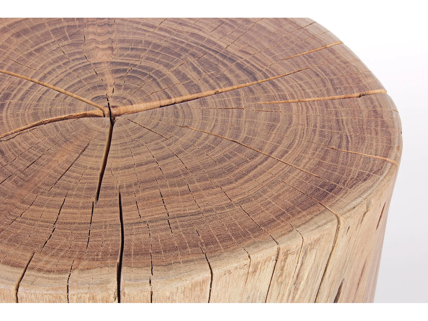 Tabouret en bois d'acacia et pieds en acier Amaly - Lot de 2