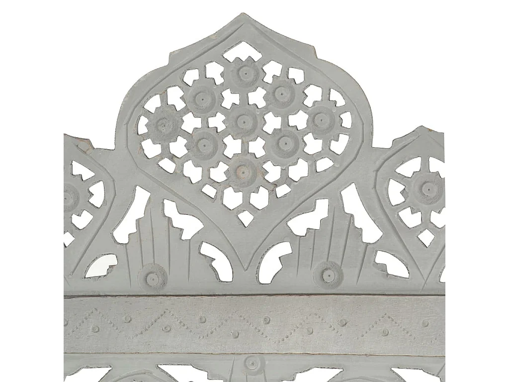 Cloison de séparation 5 panneaux Gris 200x165 Bois manguier 2