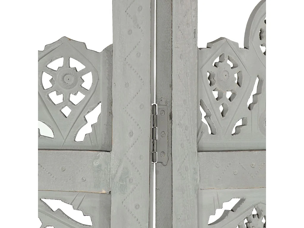 Cloison de séparation 5 panneaux Gris 200x165 Bois manguier 2