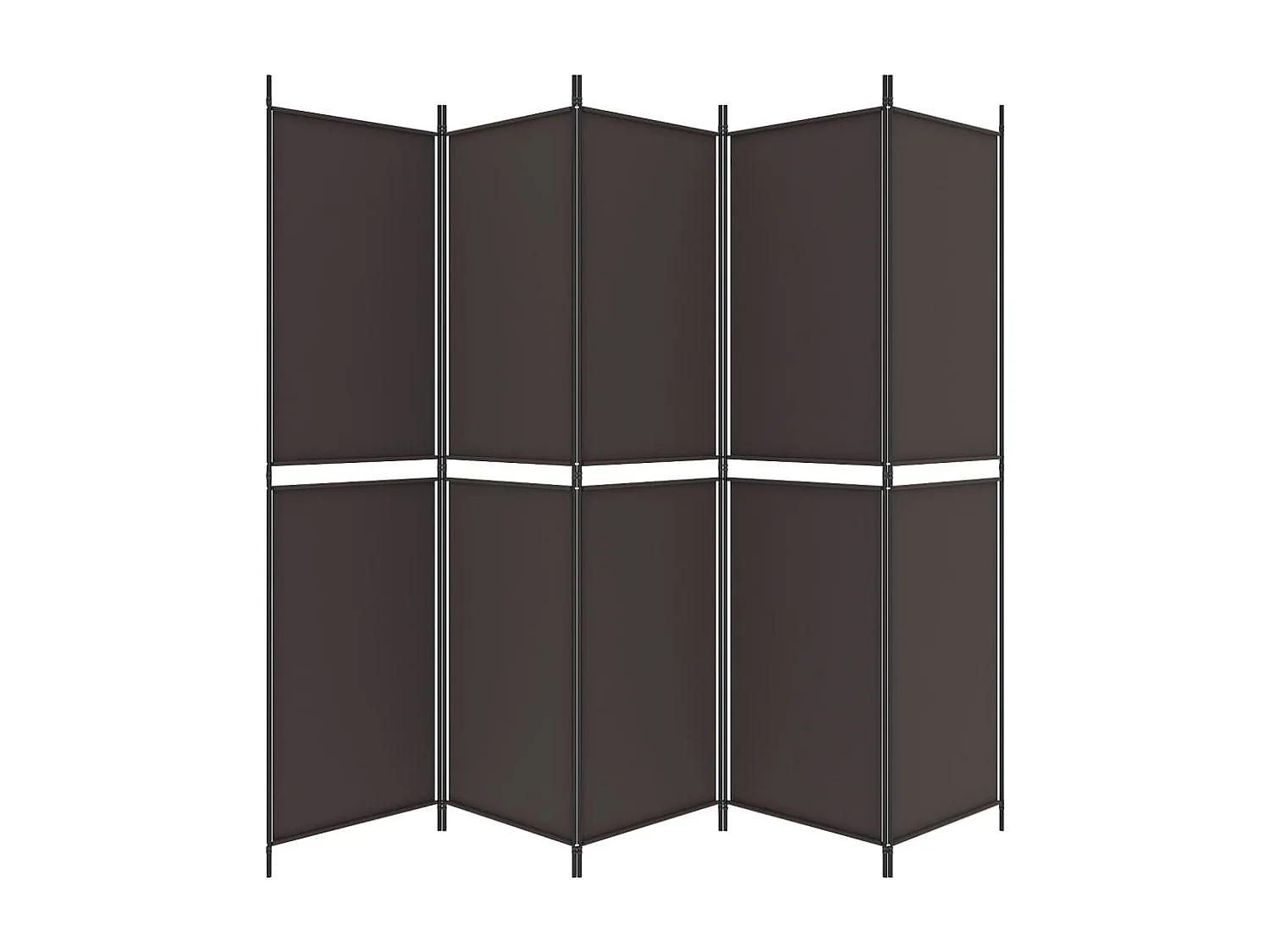 Cloison de séparation 5 panneaux Marron 250x200 Tissu