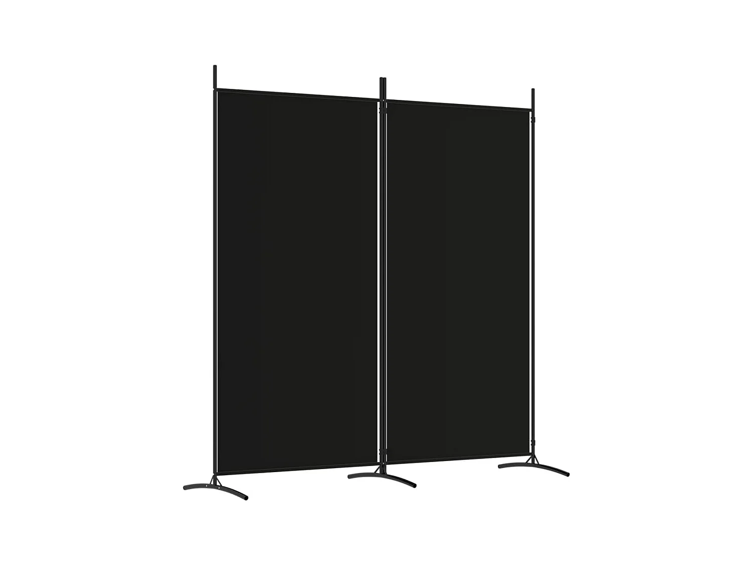 Cloison de séparation 2 panneaux Noir 175x180 Tissu