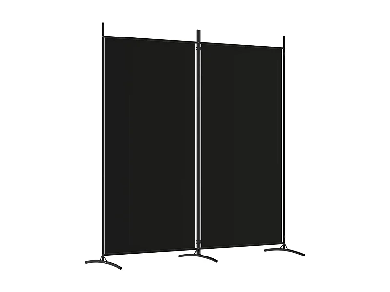 Cloison de séparation 2 panneaux Noir 175x180 Tissu