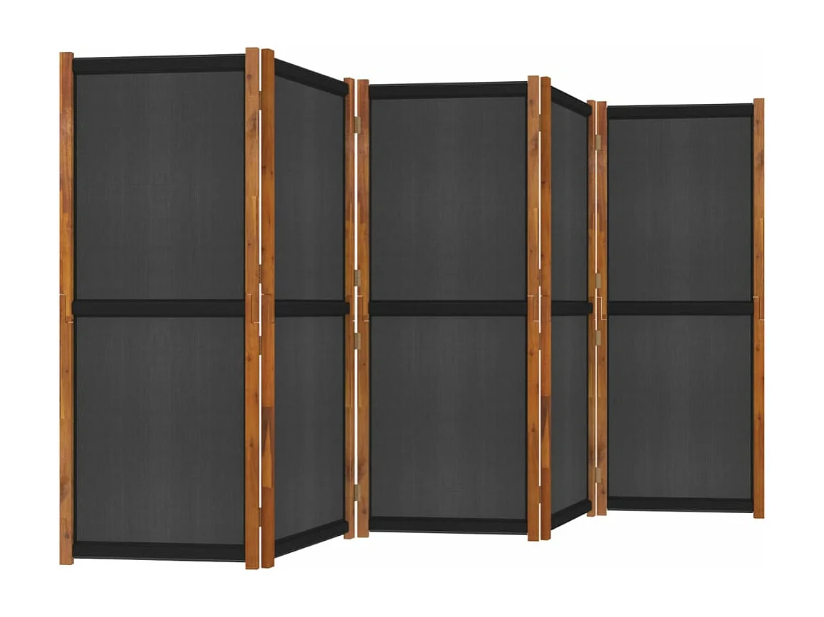 Cloison de séparation 5 panneaux Noir 350x180