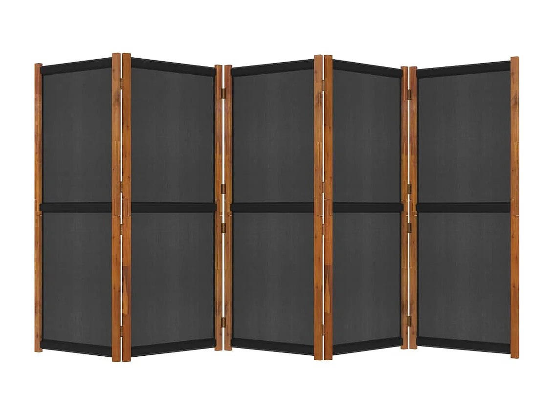 Cloison de séparation 5 panneaux Noir 350x180
