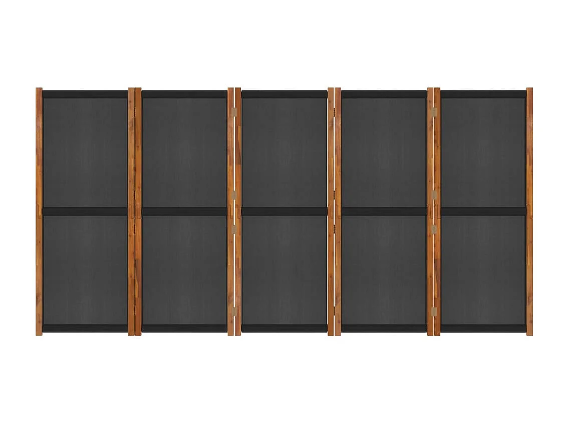 Cloison de séparation 5 panneaux Noir 350x180