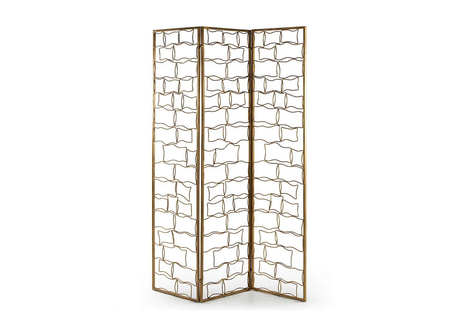 Paravent 3 volets métal doré