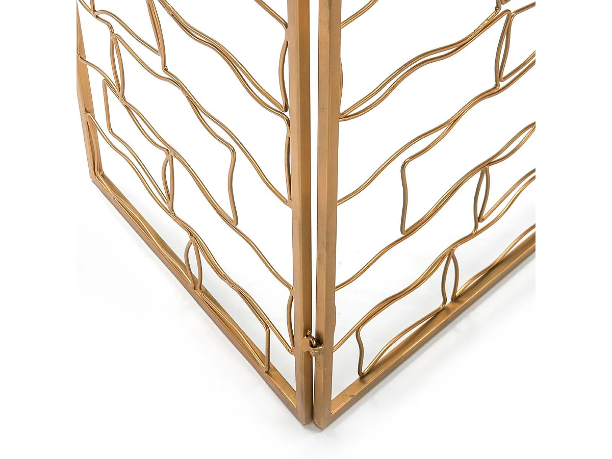 Paravent 3 volets métal doré