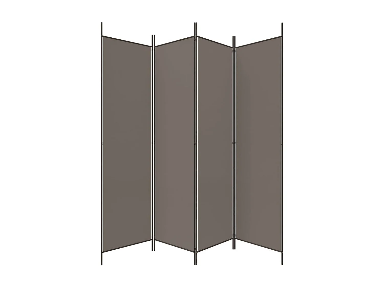 Cloison de séparation 4 panneaux Anthracite 200x220 Tissu