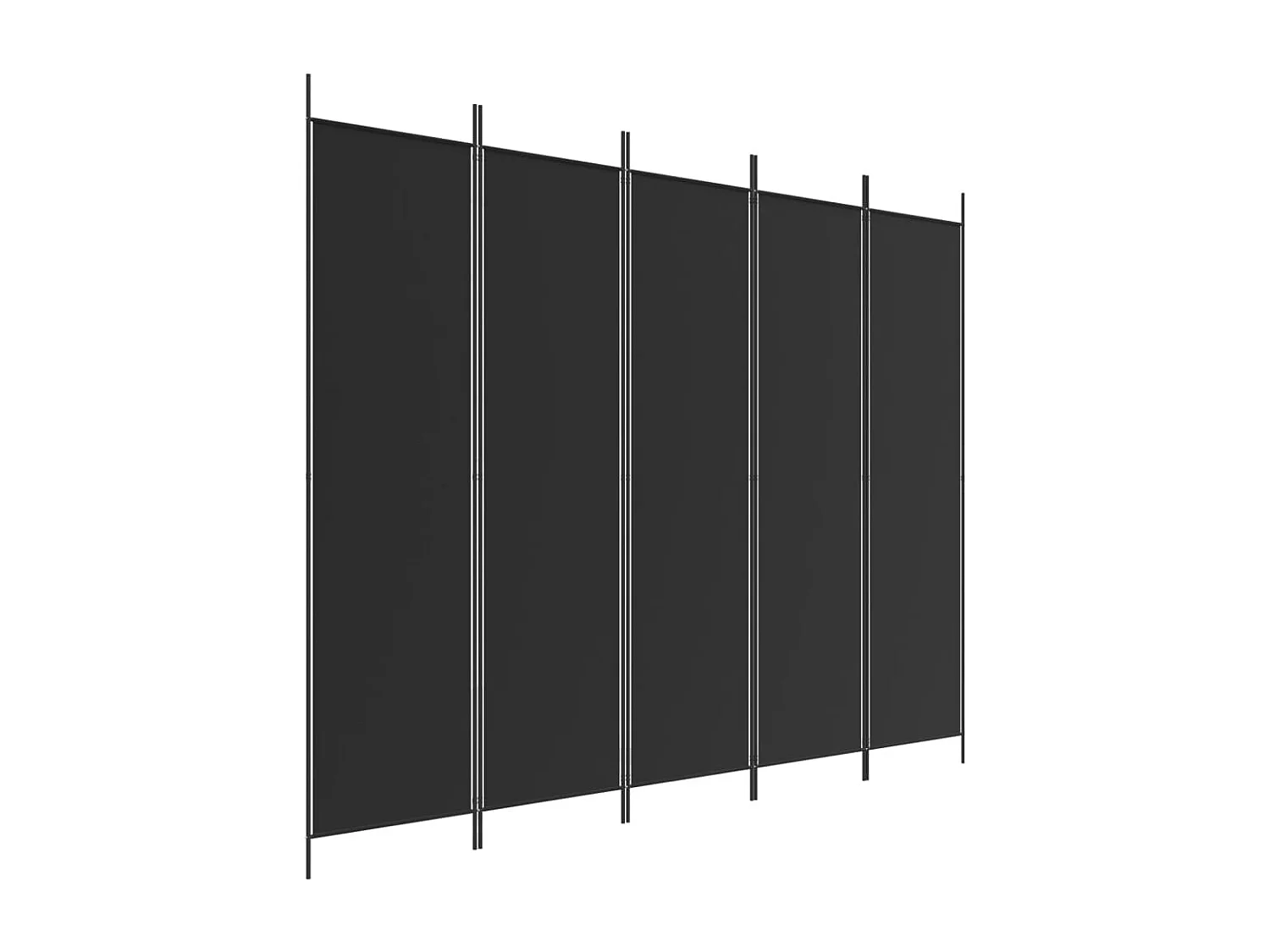 Cloison de séparation 5 panneaux Noir 250x200 Tissu