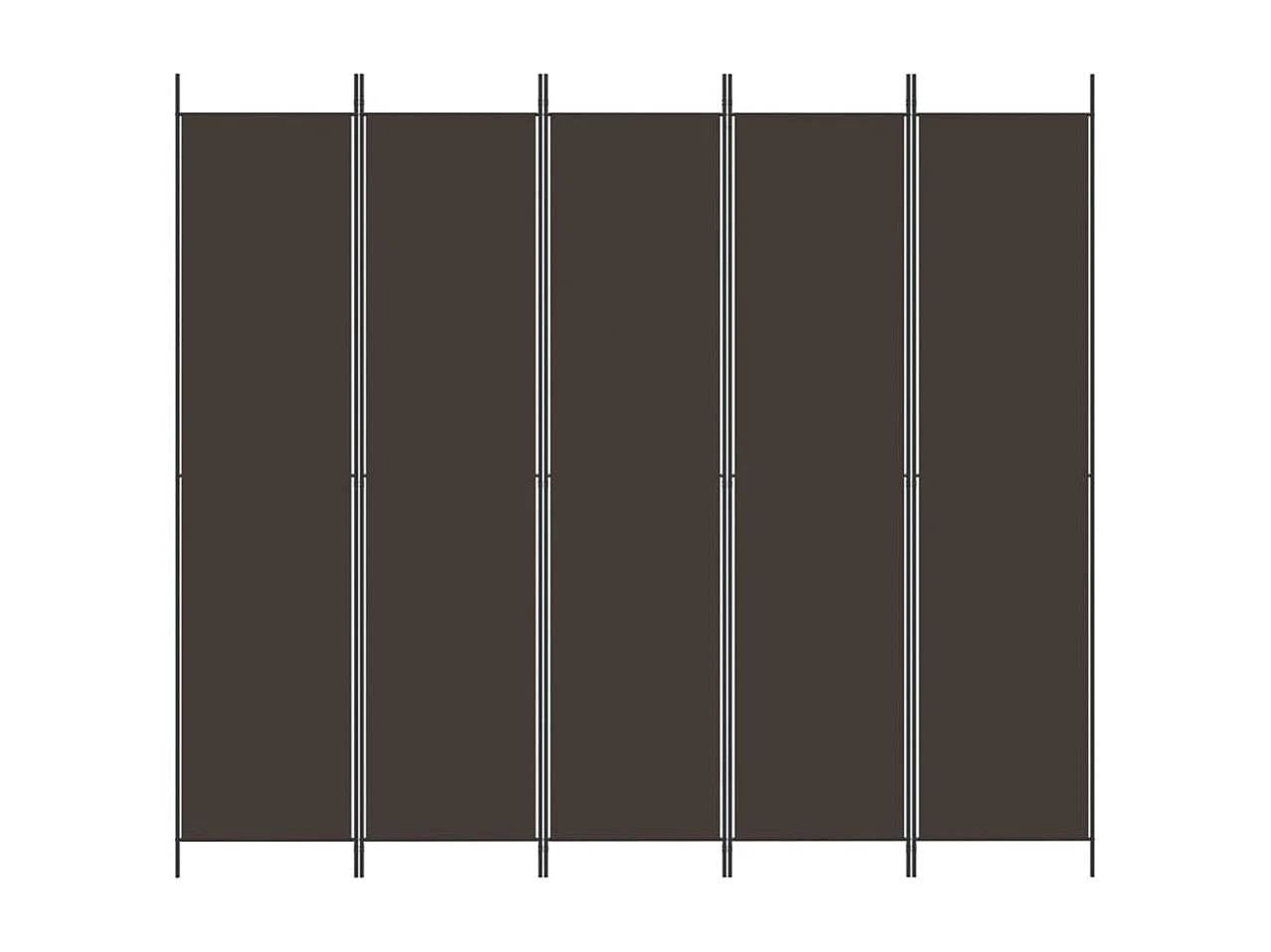 Cloison de séparation 5 panneaux Marron 250x220 Tissu