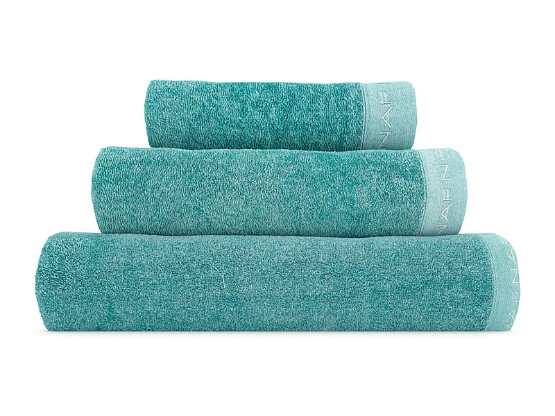 Set de 3 toallas de baño CASUAL verde aguamarina 30x50+50x90+90x150 cm