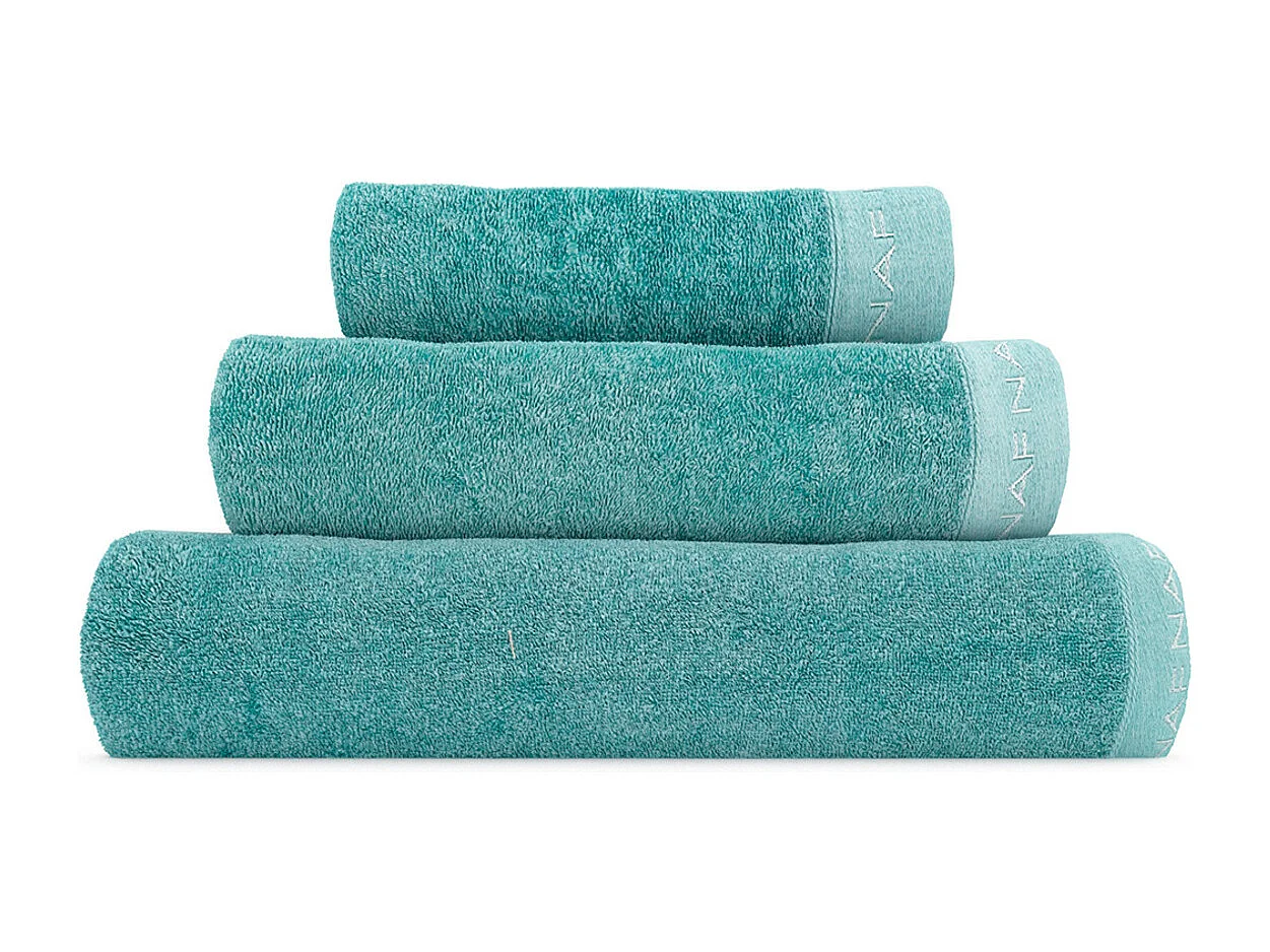 Set de 3 toallas de baño CASUAL verde aguamarina 30x50+50x90+90x150 cm