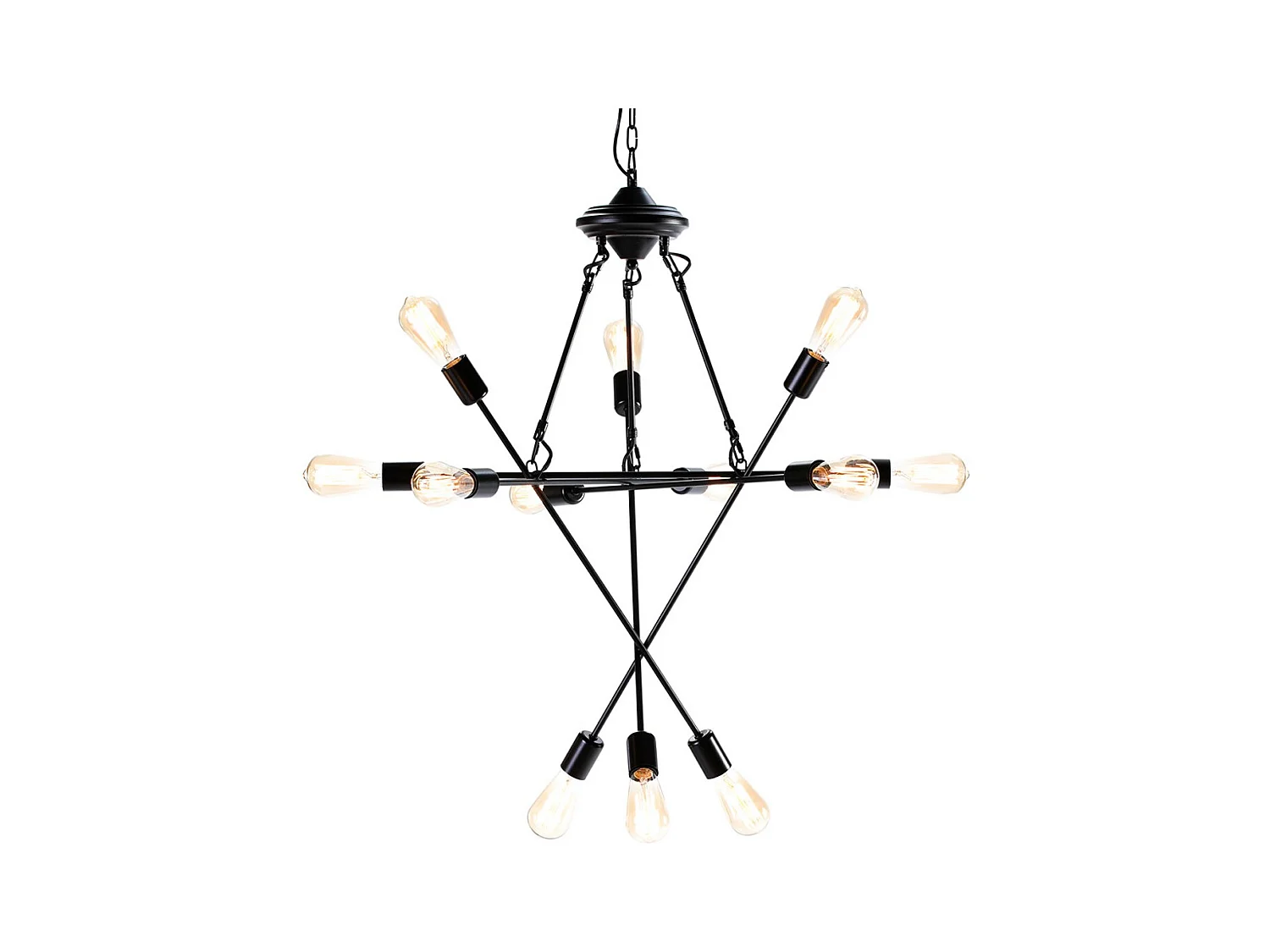 Lampe suspension 12 branches métal noir Gary L73xH92xP73