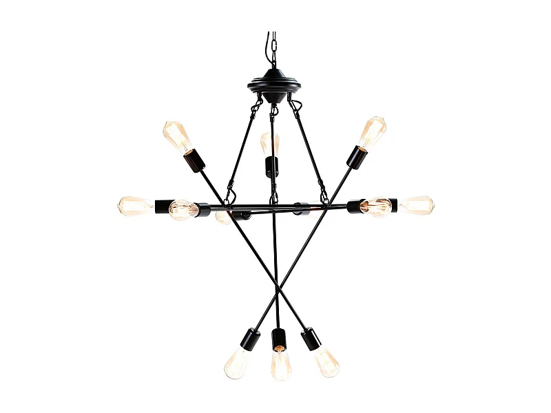 Lampe suspension 12 branches métal noir Gary L73xH92xP73