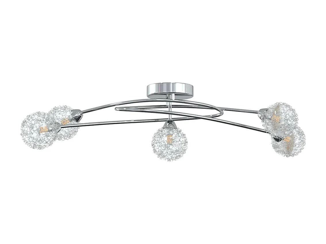 Plafondlamp met gaasdraadkapjes 5xG9