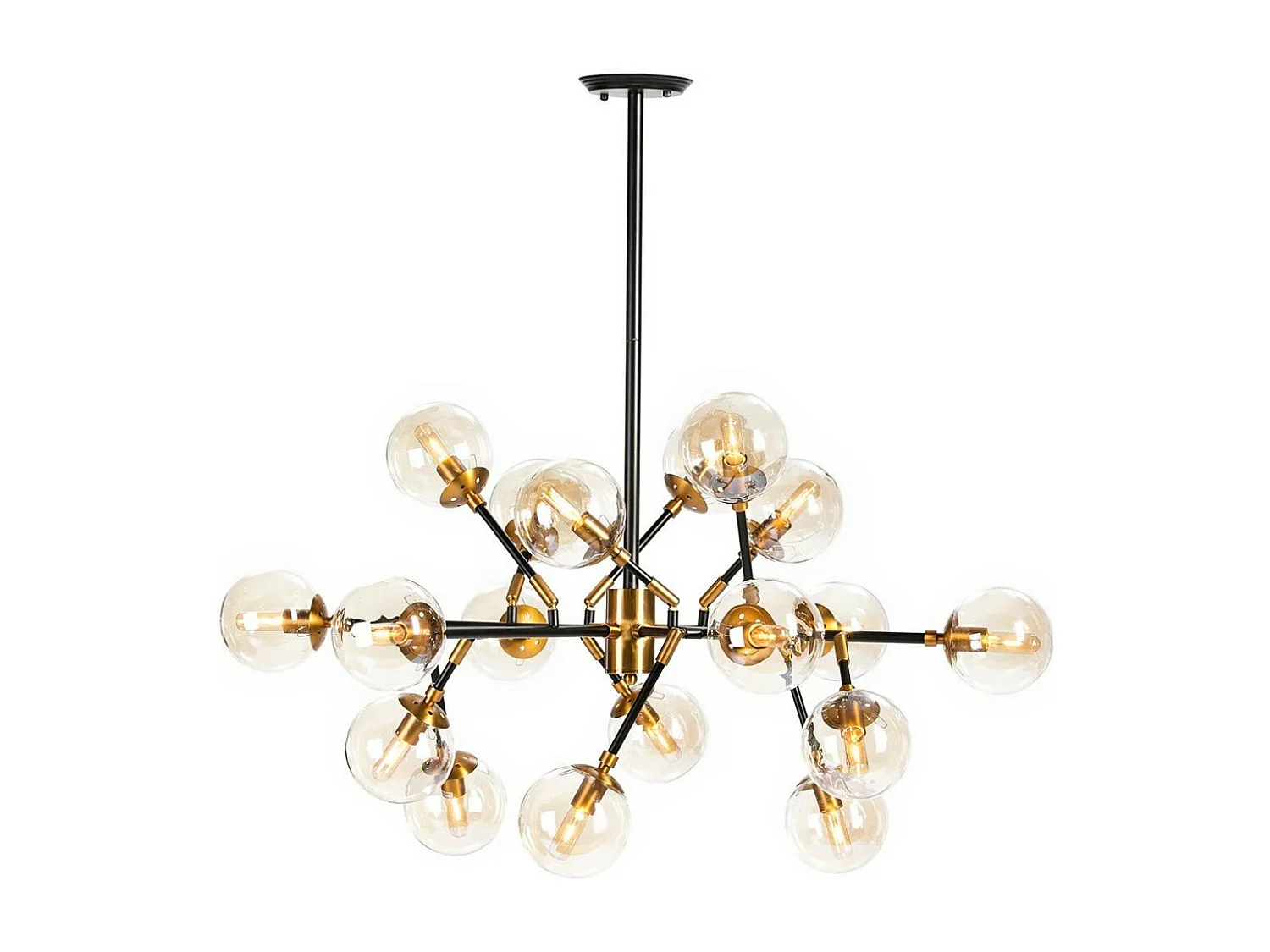 Lampe suspension 18 branches métal noir et doré Gary L97xH75xP97