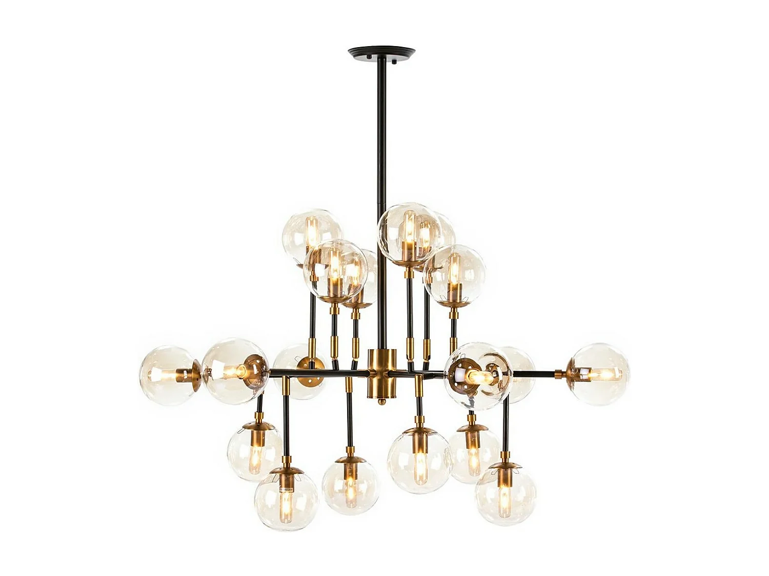 Lampe suspension 18 branches métal noir et doré Gary L97xH75xP97