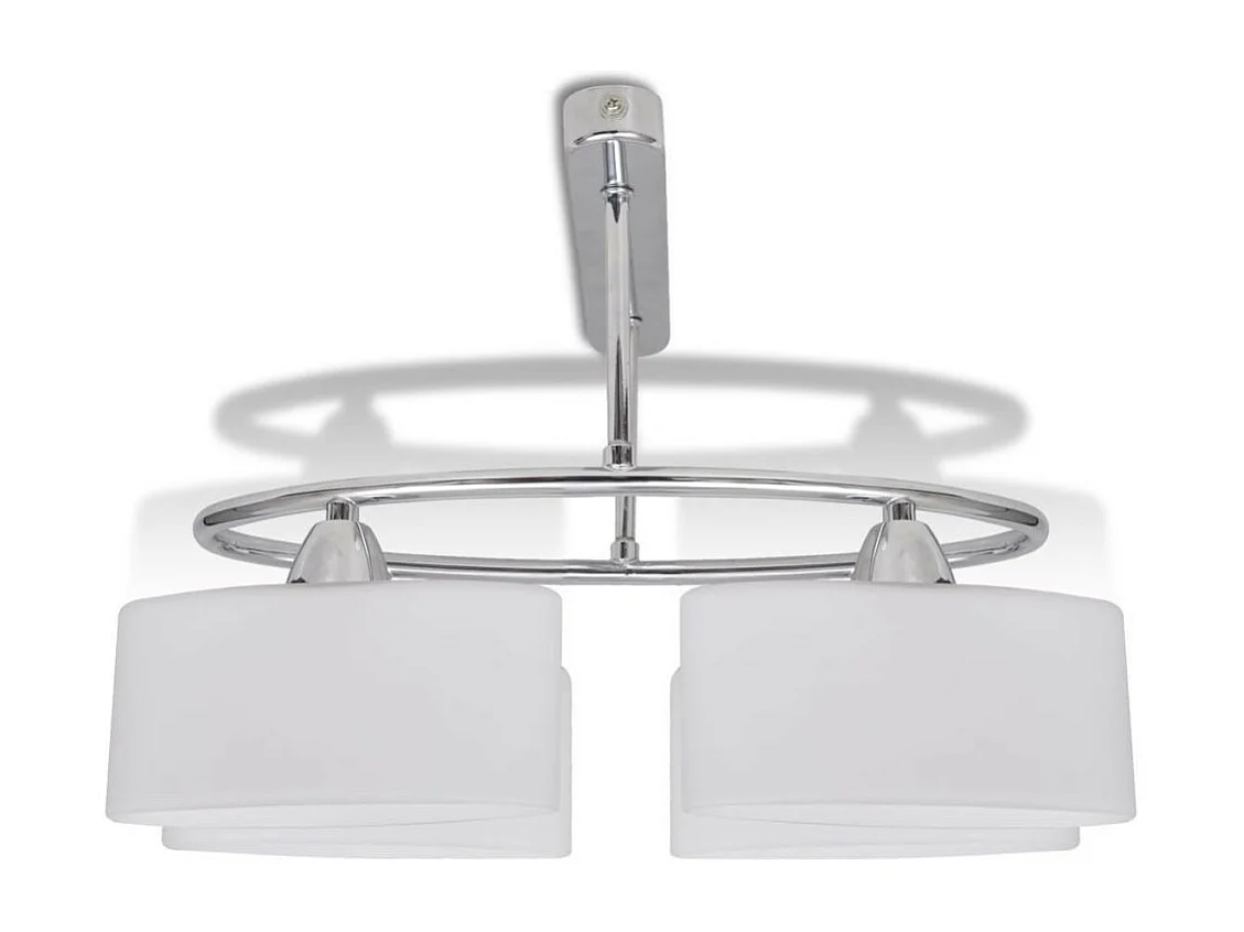 Plafonnier avec abat-jour en verre pour 4 ampoules E14