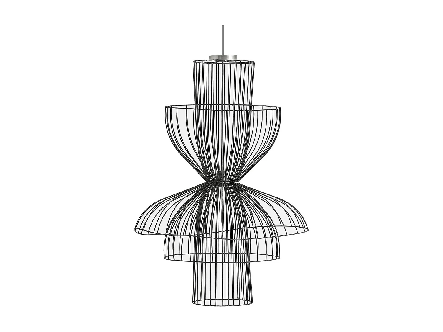 Lámpara de araña divina art déco de metal negro