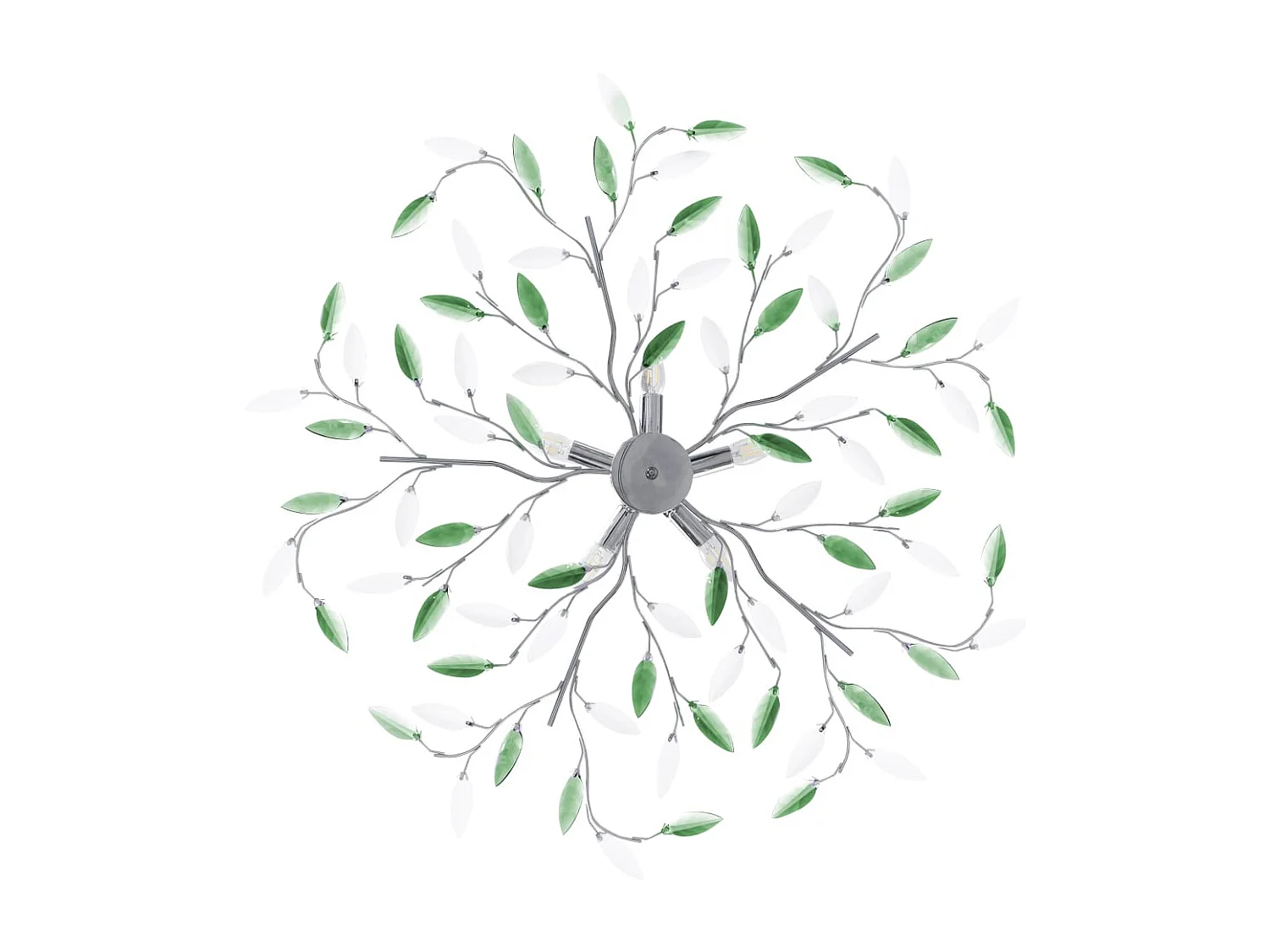 Plafonnier à bras en cristal acrylique 5 ampoules E14 Vert
