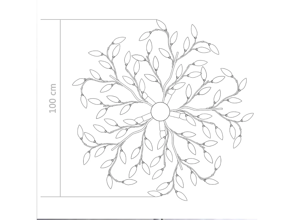 Plafonnier à bras en cristal acrylique 5 ampoules E14 Vert
