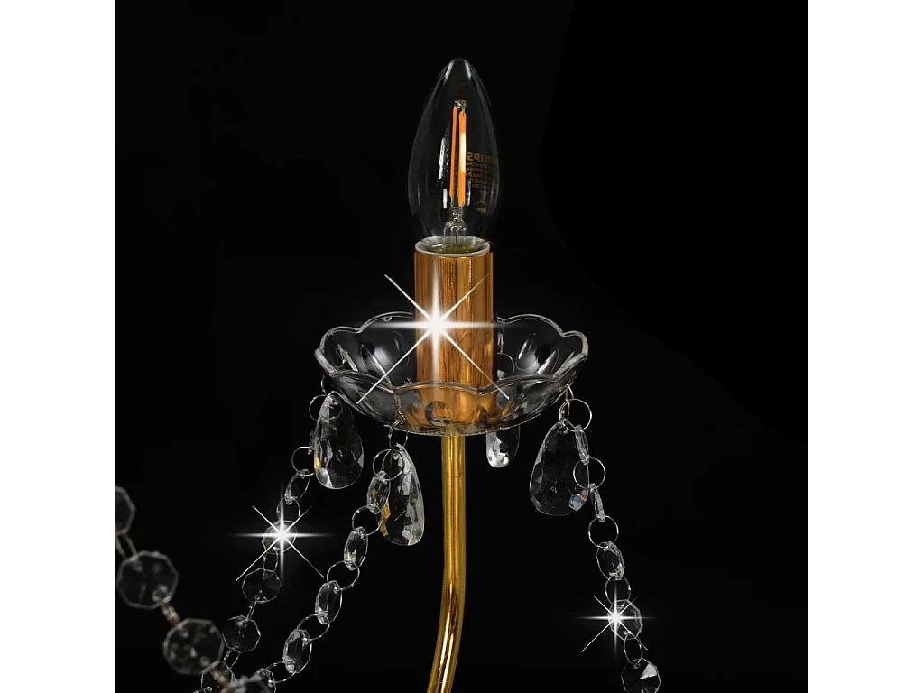 Lustre avec perles Doré 8 ampoules E14