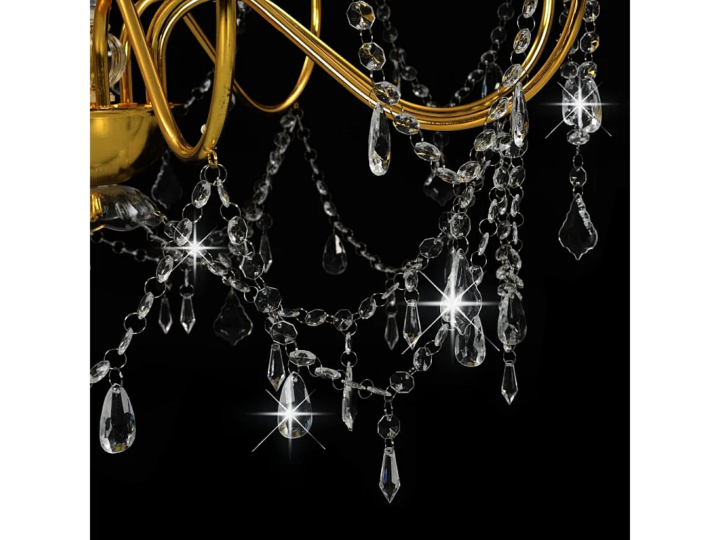 Lustre avec perles Doré 8 ampoules E14