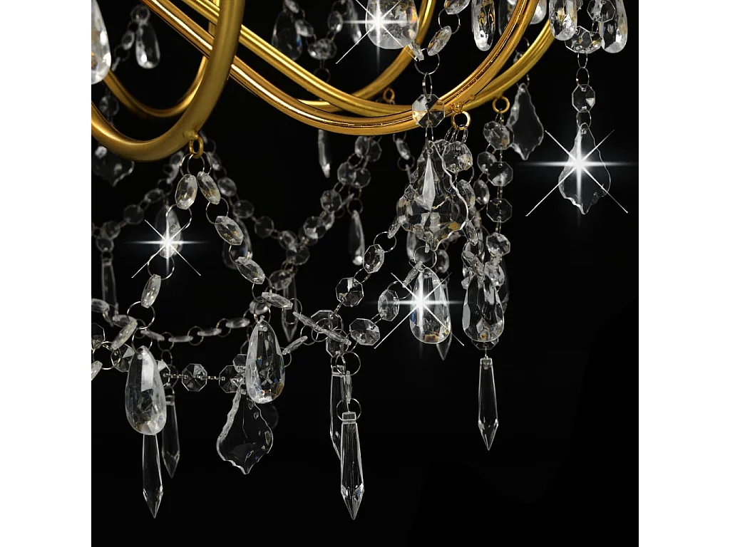 Lustre avec perles Doré 12 ampoules E14