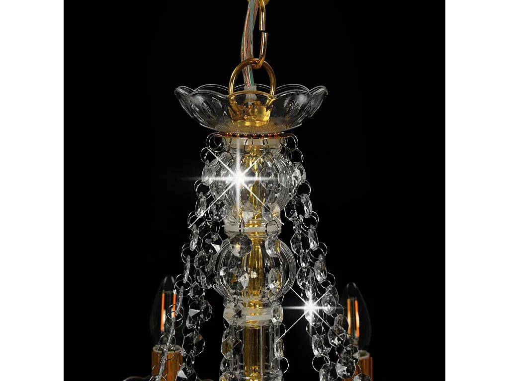 Lustre avec perles Doré 12 ampoules E14