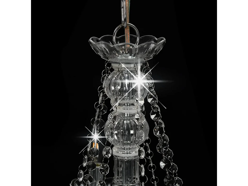 Lustre avec perles Argenté 8 ampoules E14