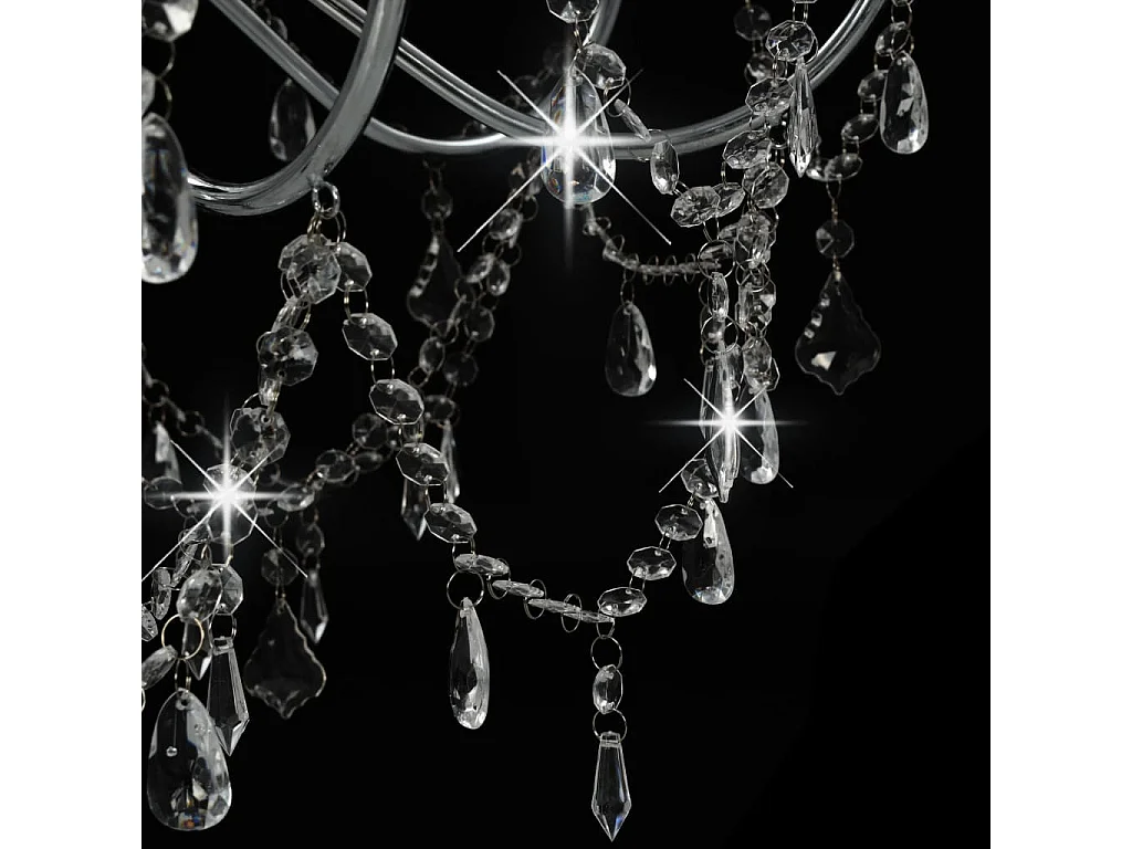 Lustre avec perles Argenté 8 ampoules E14