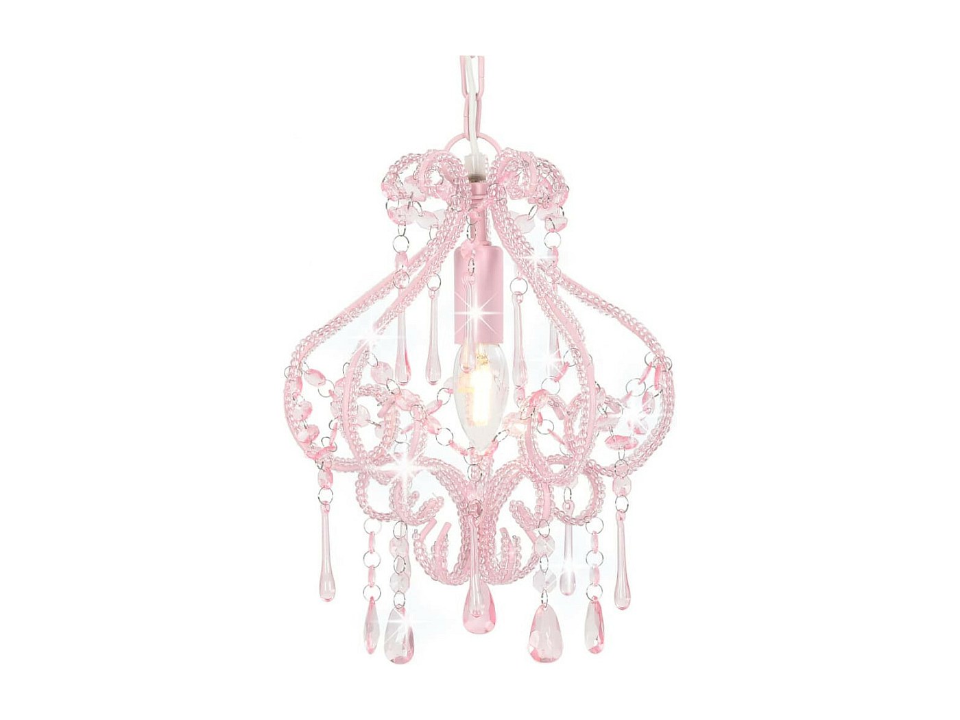 Lustre En Fer Forgé Artisanal, Feuille Rose Colorée, 1 Lumière, E27, Fabrication Italienne