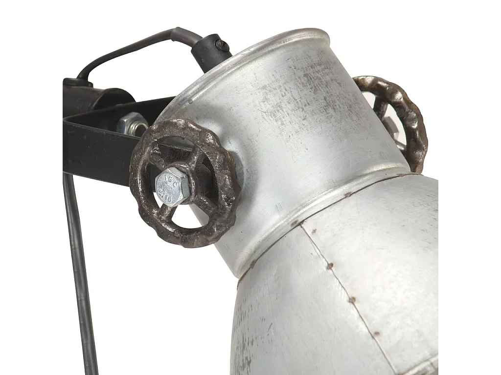 Lampadaire avec 2 abat-jour Argenté E27 Fonte