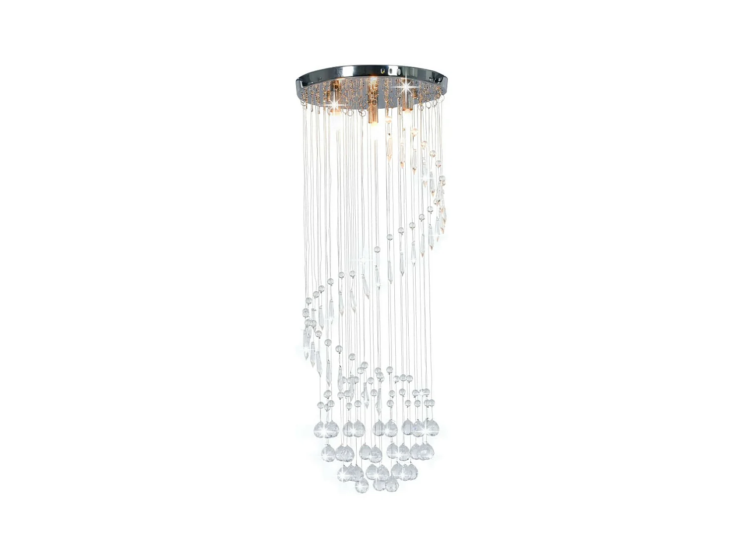 Plafonnier avec perles de cristal Argenté Spirale G9