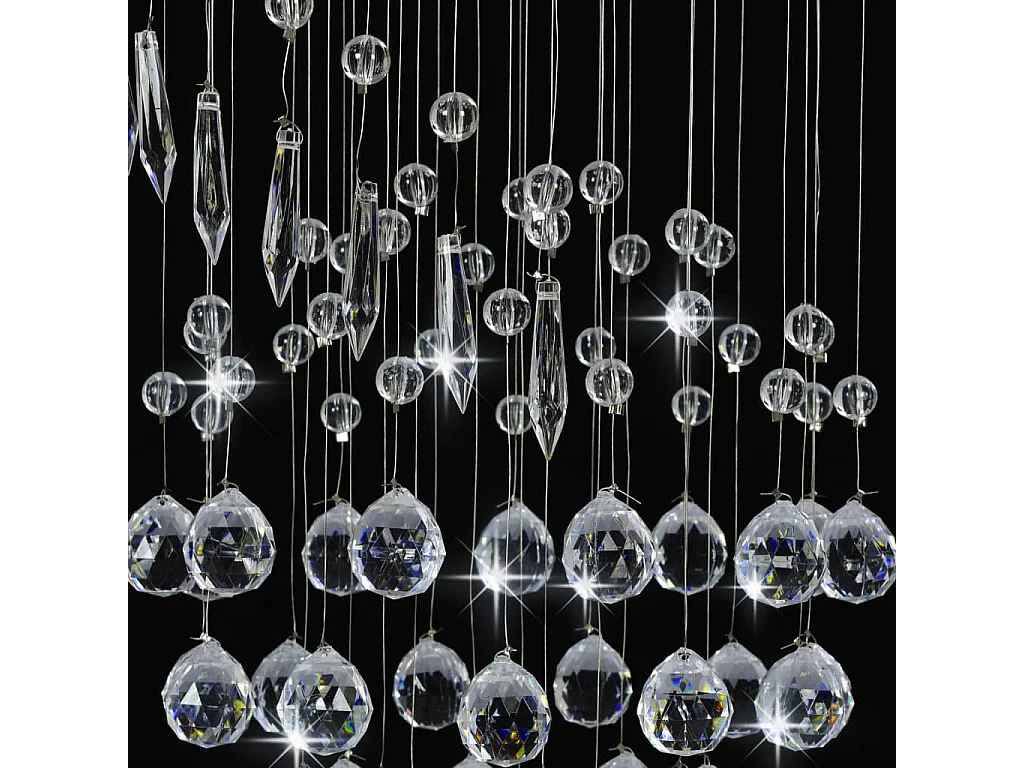 Plafonnier avec perles de cristal Argenté Spirale G9